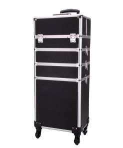 Beauty Case XXXL - Nero liscio con finiture argento
