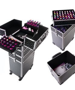 Alternative view of Beauty Case XXXL - Nero Diamond 3D con finiture argento