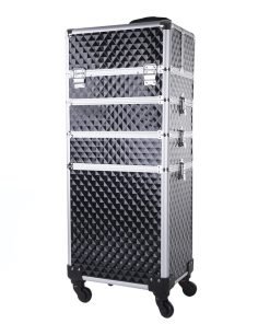 Beauty Case XXXL - Nero Diamond 3D con finiture argento